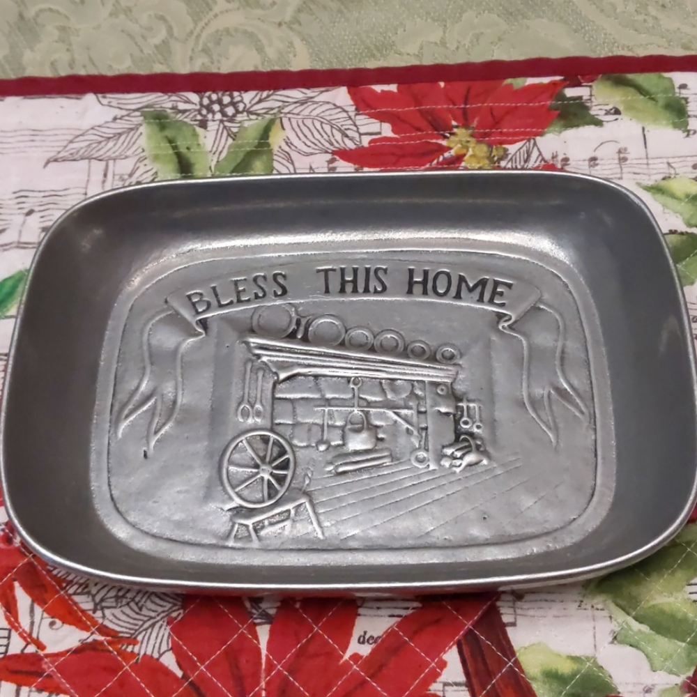 Bless this home metal tray